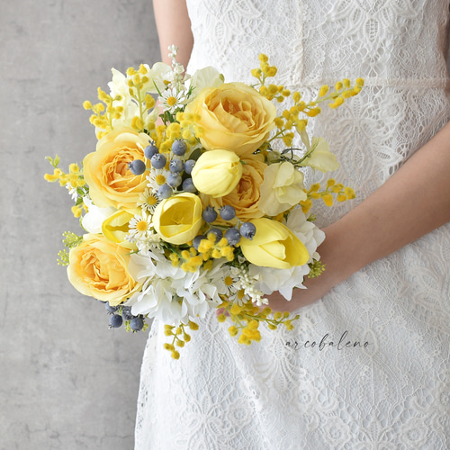 ブートニアサービス♪】＊チューリップとミモザのウェディング