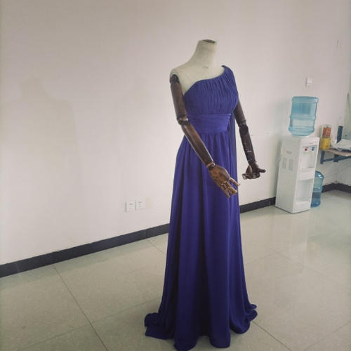 美品！ イブニングドレス パープル/紫 ワンショルダー ロング  