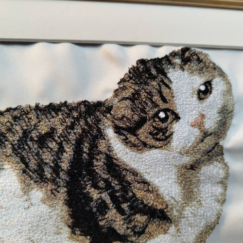 アンティークキルト＆アニマル刺繍わんちゃん♡ねこちゃんハンドメイド刺繍·͜· ♡ アンティークキルト＆アニマル刺繍わんちゃん♡ねこちゃん