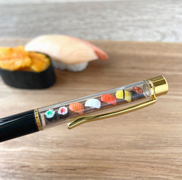 【小さなお寿司で大きなサプライズを】7種のミニチュアお寿司ボールペン　ミニチュアフード 9枚目の画像
