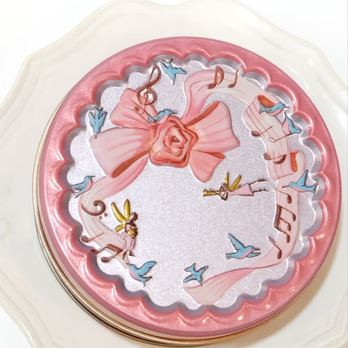 桜うさぎのステンドグラスクッキー缶 桜ハンドメイド2023 春色