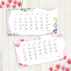 2023.卓上カレンダー 　花をテーマに、季節のカラーで楽しく表現した  オリジナルデザインのカレンダーです 7枚目の画像