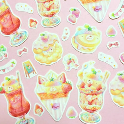 StrawberryCakesフレークシール｜苺スイーツ【32枚入】 シール
