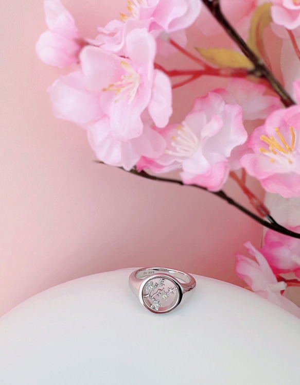 [Creema限定割引] ✿早咲きさくら 誕生石選べるcherry Blossoms ring ✿ 16枚目の画像