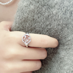 [Creema限定割引] ✿早咲きさくら 誕生石選べるcherry Blossoms ring ✿ 7枚目の画像