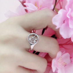 [Creema限定割引] ✿早咲きさくら 誕生石選べるcherry Blossoms ring ✿ 5枚目の画像