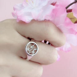 [Creema限定割引] ✿早咲きさくら 誕生石選べるcherry Blossoms ring ✿ 13枚目の画像