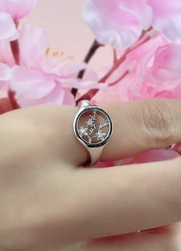 [Creema限定割引] ✿早咲きさくら 誕生石選べるcherry Blossoms ring ✿ 17枚目の画像