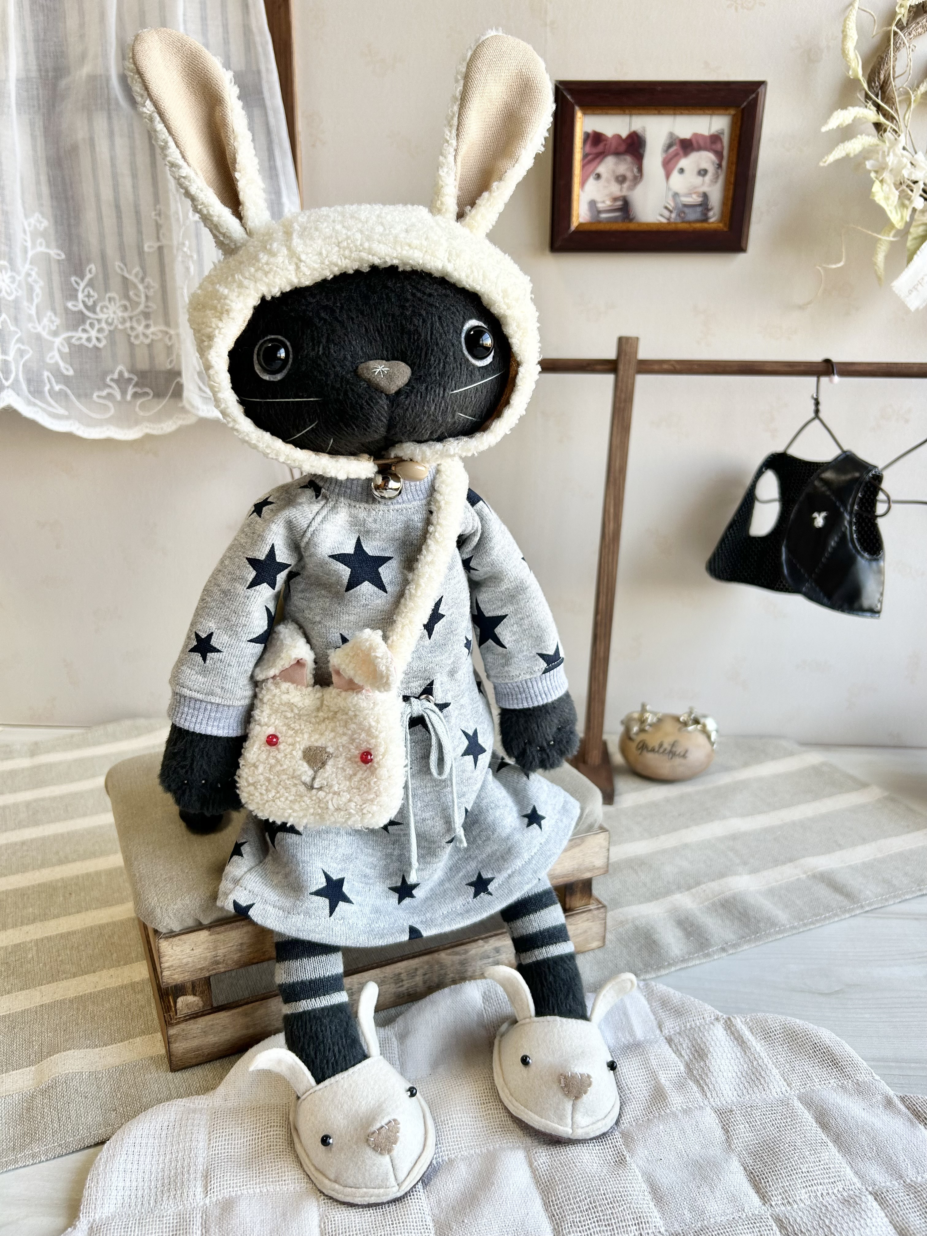 CHANELウサギと黒猫ぬいぐるみセット