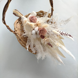 ナチュラリードライのスワッグブーケー　ブーケ　スワッグ　花束　ブライダルブーケ　ウェディングブーケ　ドライフラワー 10枚目の画像