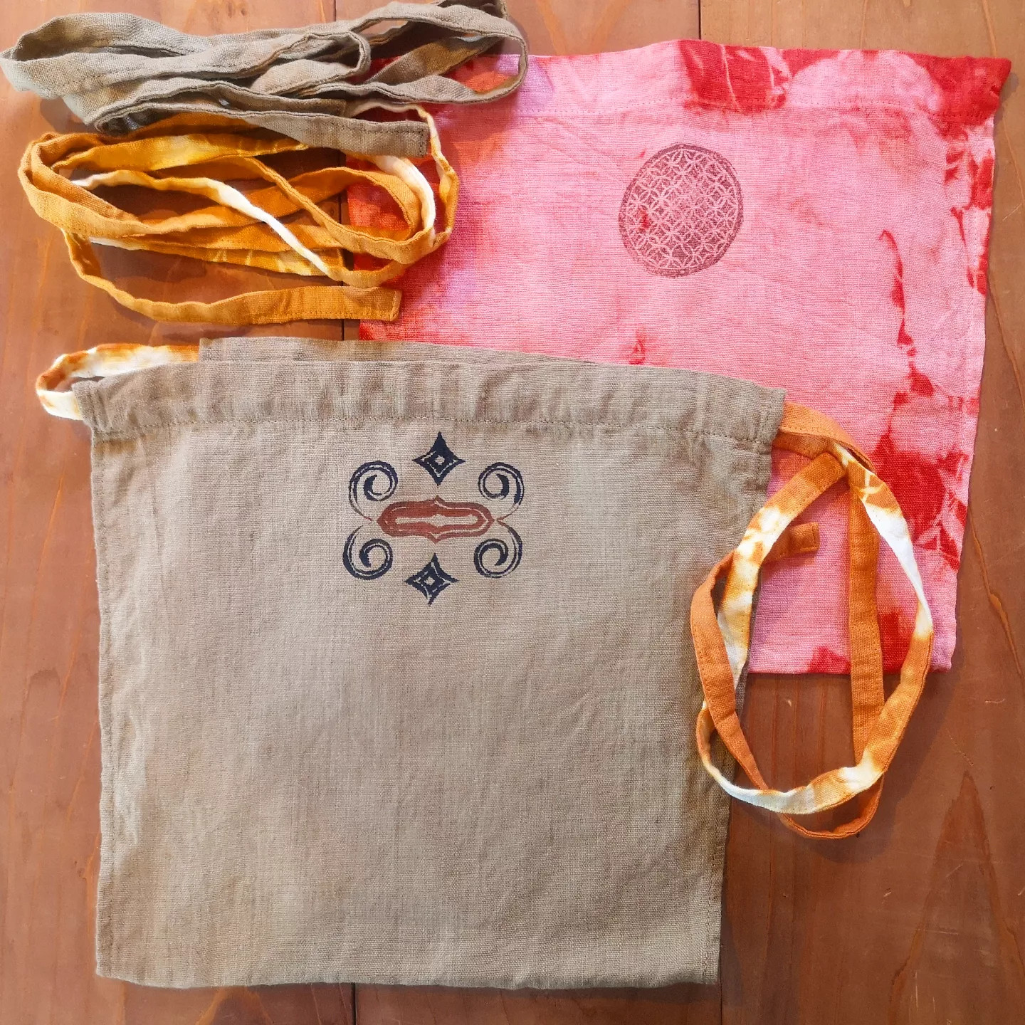 〘受注生産〙草木染め ainu linenふんどし*草木染めリネンエアパン 麻もっこ褌 男女兼用