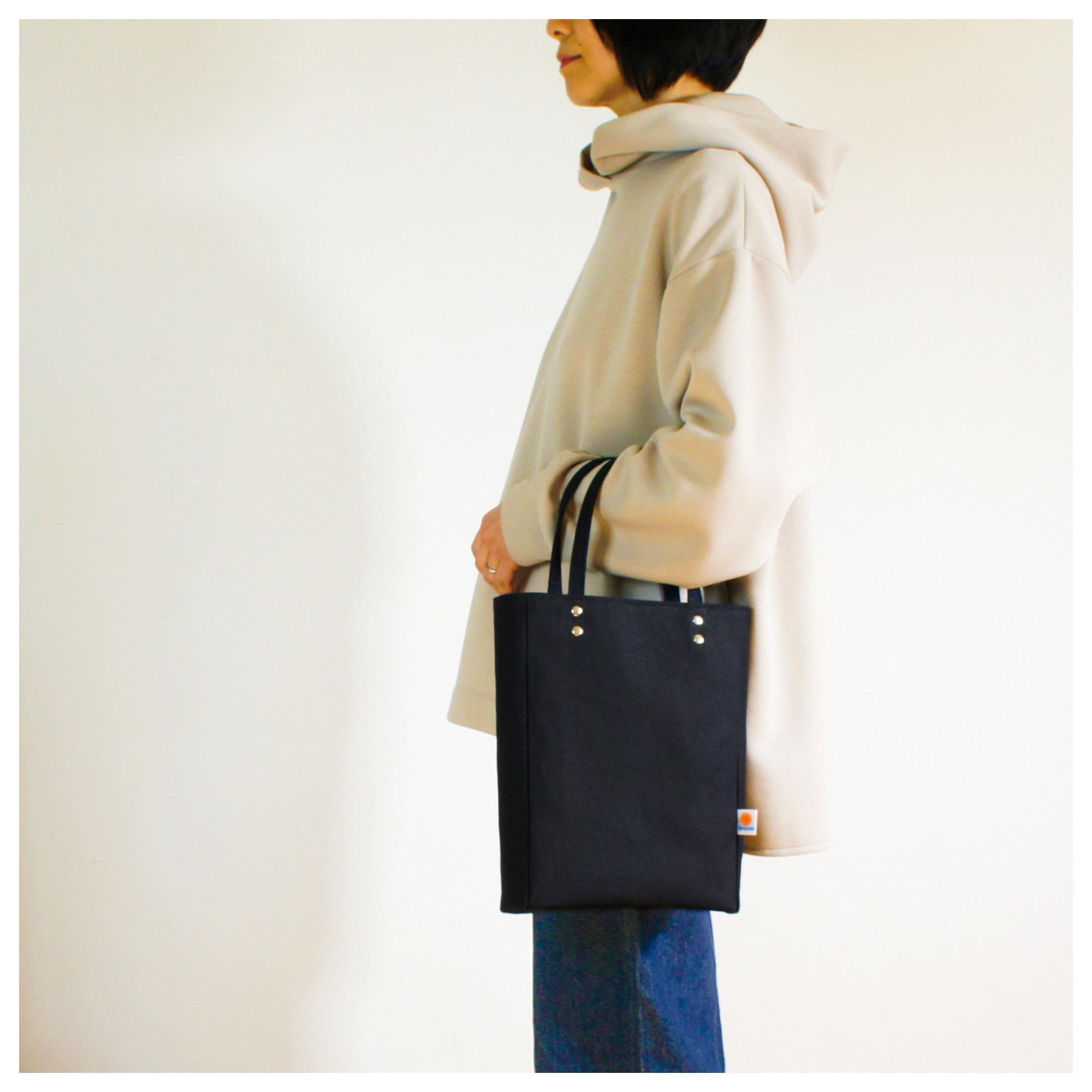 帆布のペーパーバッグトート B5（ブラック）《受注制作》［ トートバッグ 帆布トート B5サイズ ］