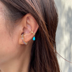 ｛イヤーカフ｝ 14kgf/gradation earcuff マルチカラースピネル(片耳）〔8月誕生石〕 12枚目の画像