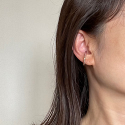 ｛イヤーカフ｝ 14kgf/gradation earcuff マルチカラースピネル(片耳）〔8月誕生石〕 13枚目の画像