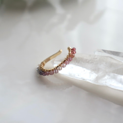 ｛イヤーカフ｝ 14kgf/gradation earcuff マルチカラースピネル(片耳）〔8月誕生石〕 8枚目の画像