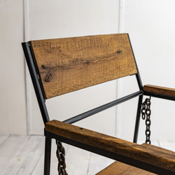 オーク古材とアイアンチェアー SWING   アイアン家具　アイアンチェアー　インダストリアル家具　椅子　送料無料 9枚目の画像