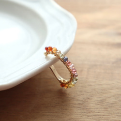 ｛イヤーカフ｝ 14kgf/gradation earcuff タンドラサファイア(片耳） 1枚目の画像