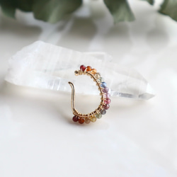 ｛イヤーカフ｝ 14kgf/gradation earcuff タンドラサファイア(片耳） 3枚目の画像