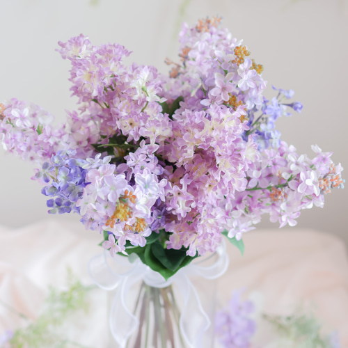 再販>>むらさきのライラックを使った『初恋ブーケ』ウェディングブーケ