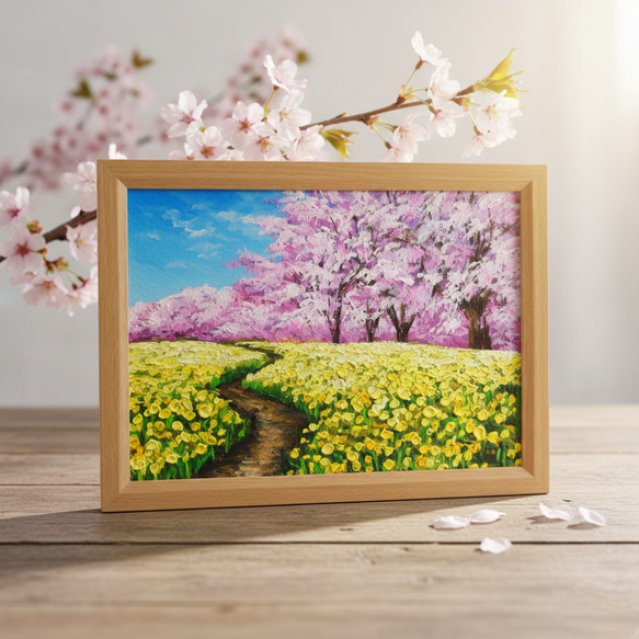 原画】油彩画「心癒される春の景色」一点物 ｜ 油絵 風景画 アート 