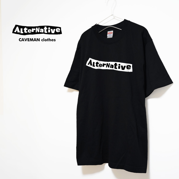 オルタナティブロックの音楽系Tシャツ【ブラック】やや厚めプレミアム生地 半袖クルーネック 2枚目の画像