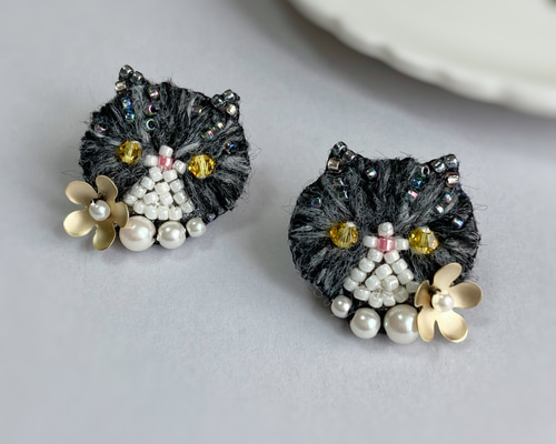 フレンチロップ　ショウガラゴ　コモンマーモセット　ビーズ刺繍　ハンドメイドピアス 楽天市場】ハンドメイドメキシコビーズ刺繍ピアス ストーン