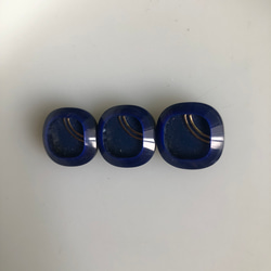 アンティーク ボタン 3個　ビンテージ 昭和 レトロ 個性的 ハンドメイド素材 日本製 ポップ アクセ ブルー　青 2枚目の画像