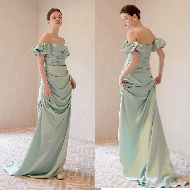 ミントグリーンドレス　袖取り外し可能 2Way