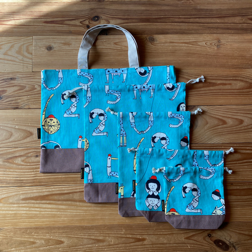 入園入学5点セット《数字柄》◇送料無料◇入園入学/レッスンバッグ