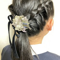 ブーケ×ベロアリボン ヘアクリップ 5枚目の画像