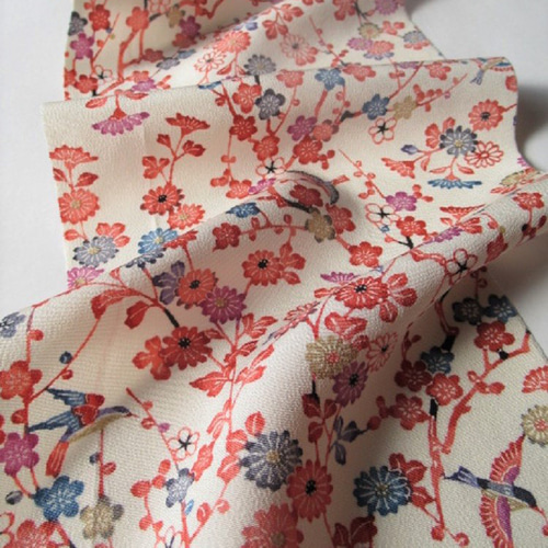 新品 未使用 正絹 袷 本加賀友禅 御召 紅梅染め 紋意匠 紋 加賀友禅