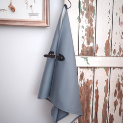 日式風格 ◎ ●100% 羊絨披肩● 雙層編織 sax x 白色 黑色皮革 第4張的照片