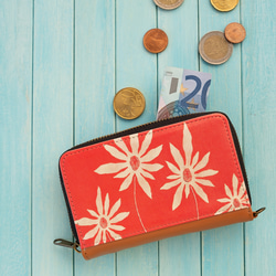 花のある毎日  ミニ財布　✶ コインパスケース 赤 春財布 ✶ 1枚目の画像
