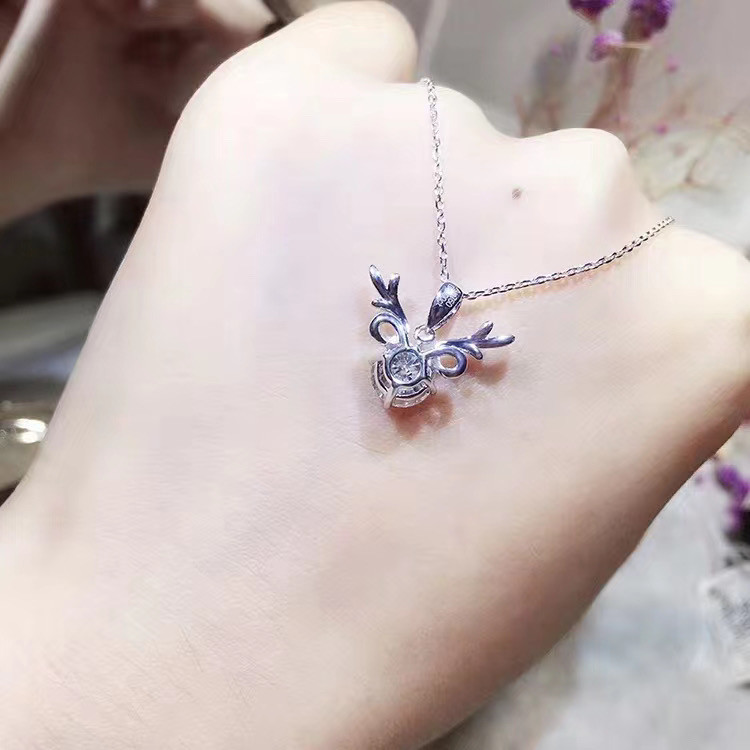 モアサナイト ダイヤ ネックレス K18WG ネックレス・ペンダント ルイ