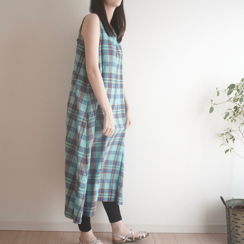 マドラスチェックのワンピース（裏地付き） No.259 ワンピース Mauve