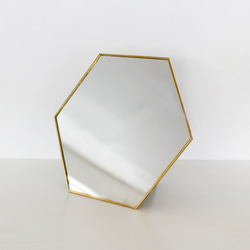 六角形がかわいい　真鍮スタンド＆ウォールミラー ≪ODR-16≫　 3枚目の画像