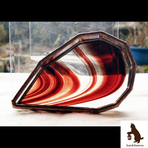 ステンドグラス ペア小皿（ハート1 ）ガラス トレイ 6枚目の画像