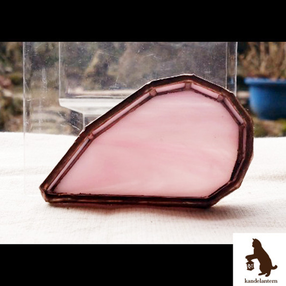ステンドグラス ペア小皿（ハート2 ）ガラス トレイ 6枚目の画像