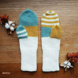 ハンドメイド 北欧風ミトン手袋 北欧#ミトン#手袋の通販 | iichi 日々の暮らしを心地よくする