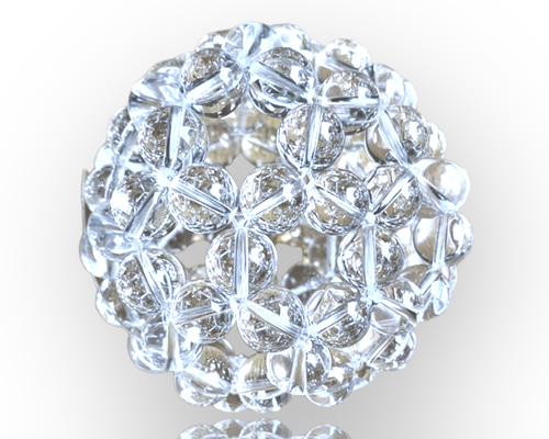 上質3A水晶フラーレン　８㎜　台座付き　ハンドメイド 上質3A水晶フラーレン 8㎜ 台座付き ハンドメイド