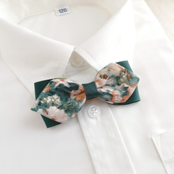 蝶 ネクタイ ～グリーン×花柄 ～ セレモニー  男の子 こども キッズ ベビー 入園 入学 卒園 結婚式 フォト 2枚目の画像