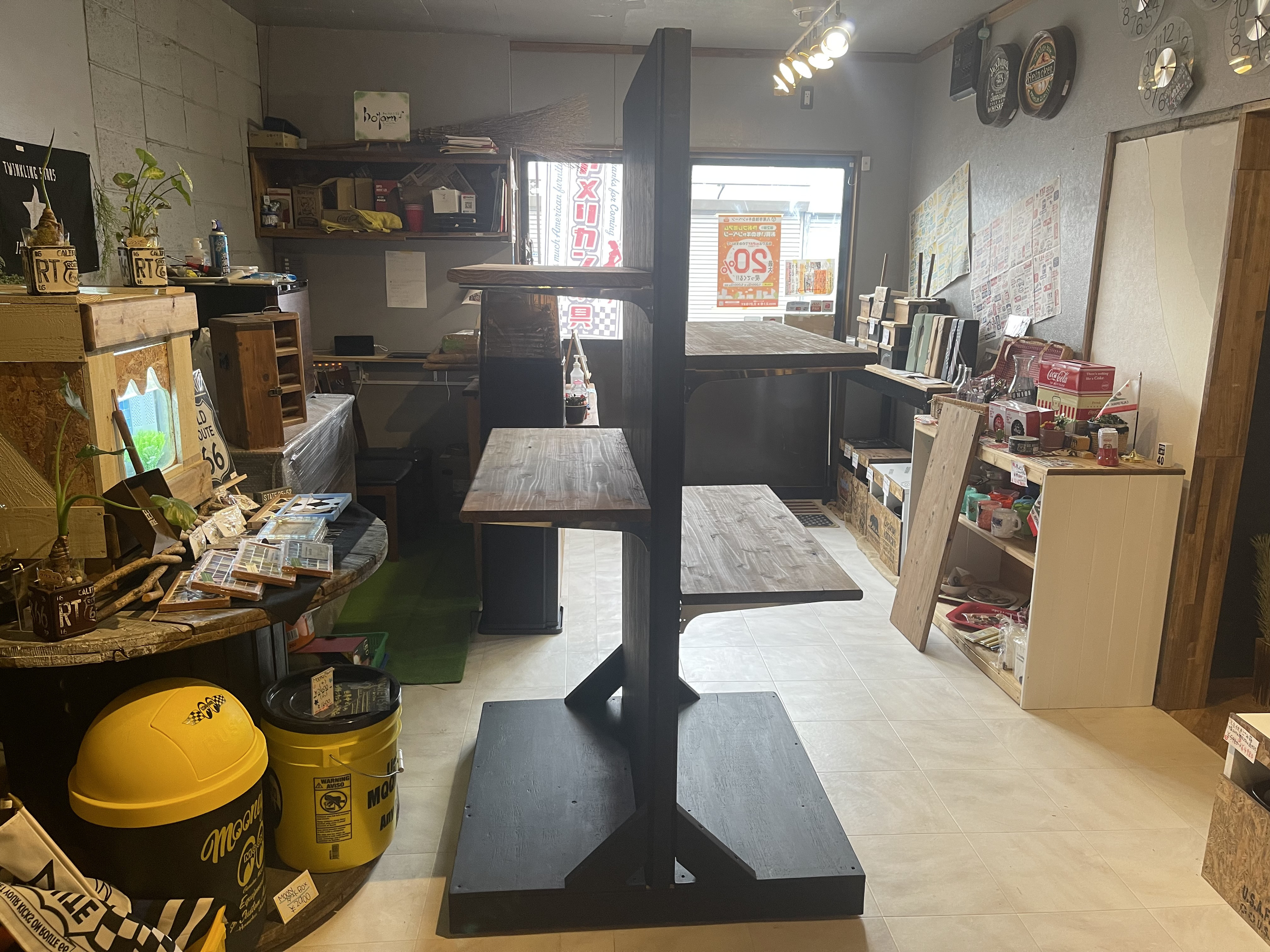 在庫あり　即納　Ok  Hotaru  棚　店舗　什器　服屋　ブラック　ダークウォールナット　可動棚　アップサイクル