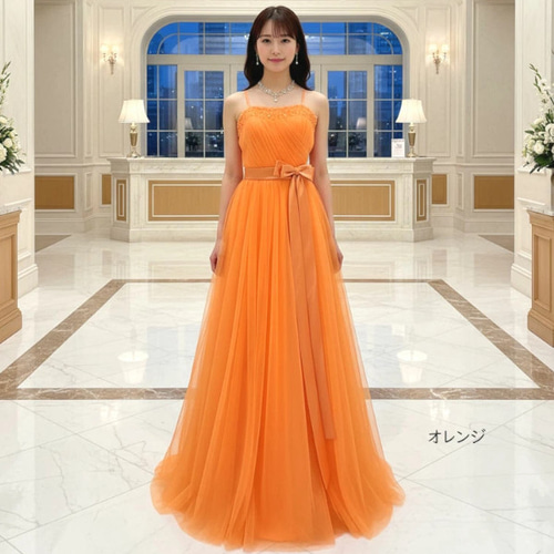 全9色 カラードレス 演奏会 発表会 結婚式 赤 黒 水色 緑 オレンジ