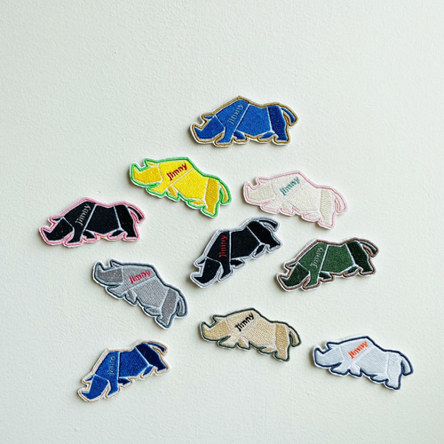 サイ刺繍ワッペン ブルー (AorBお選びください) ワッペン