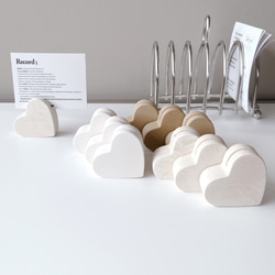 ハートカードスタンド（オフホワイト) ///  ジェスモナイト 撮影小物 アクセサリー アクセサリートレイ 2枚目の画像