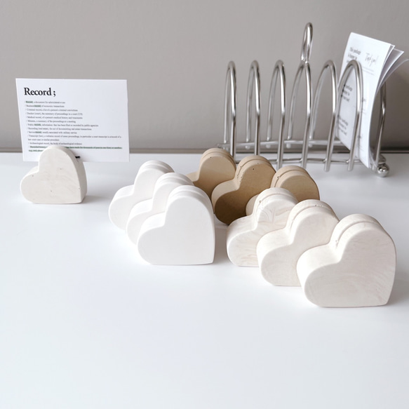 ハートカードスタンド（オフホワイト) ///  ジェスモナイト 撮影小物 アクセサリー アクセサリートレイ 2枚目の画像