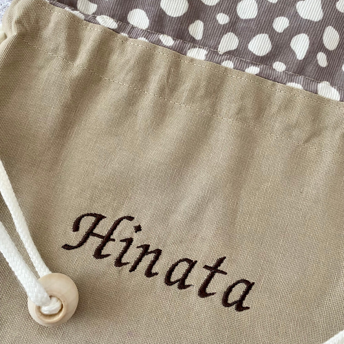 刺繍名入れ♡ダルメシアン巾着バッグ 巾着袋 KY*mama 通販