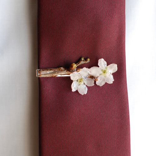 再販】朝露を纏った桜の枝先（啓翁桜）✴︎ネクタイピン タイピン