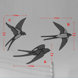 ステンドグラス　サンキャッチャー　つばめ　1羽 9枚目の画像