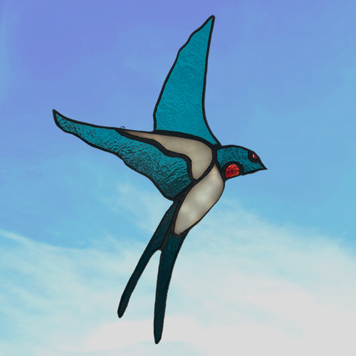 ステンドグラス サンキャッチャー つばめ 1羽 サンキャッチャー